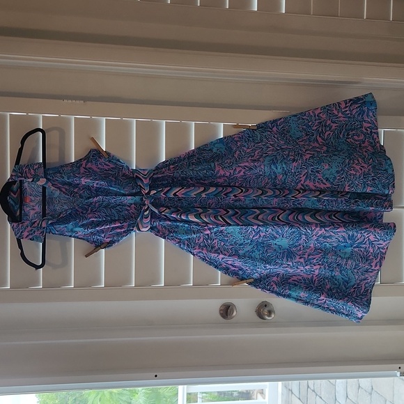 Lilly Pulitzer Chrisella Shirtdress Bermuda Blue You Grow Sz 2 - Picture 3 of 10